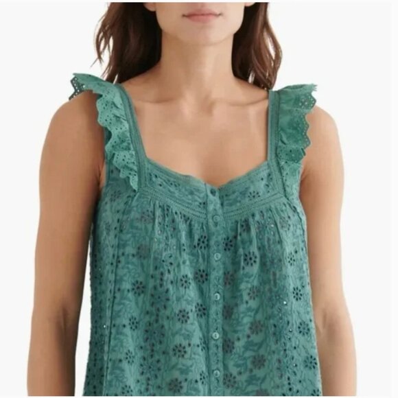 Brand New Lucky Brand Eyelet Sleeveless Blouse - Picture 1 of 8